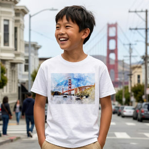 Golden Gate Bridge Aquarell in San Francisco T-Shirt
