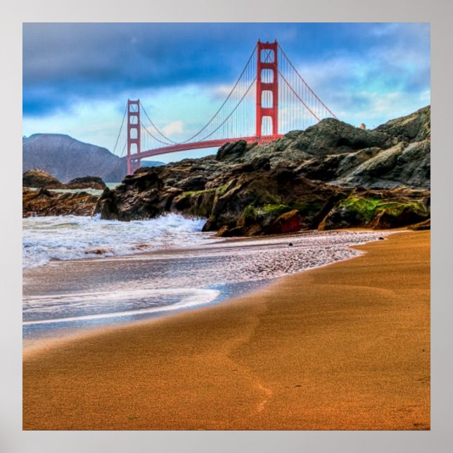 Golden Gate Bridge at sunset Poster (Vorne)