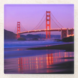 Golden gate bridge auf Bäcker-Strand am Glasuntersetzer