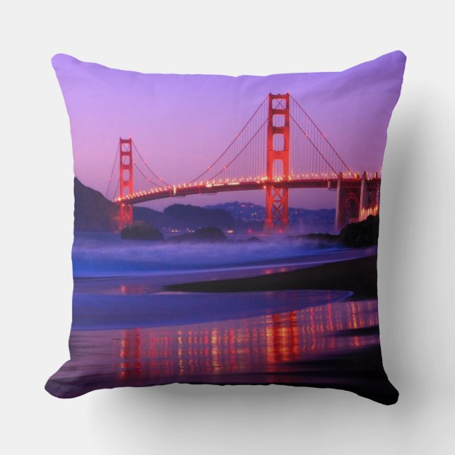 Golden gate bridge auf Bäcker-Strand am Kissen (Vorderseite)