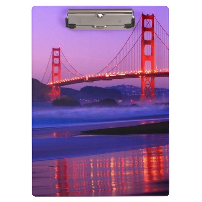 Golden gate bridge auf Bäcker-Strand am Klemmbrett (Vorderseite)