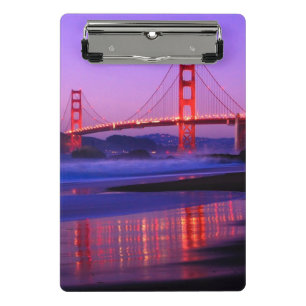 Golden gate bridge auf Bäcker-Strand am Mini Klemmbrett