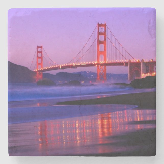 Golden gate bridge auf Bäcker-Strand am Steinuntersetzer (Vorderseite)