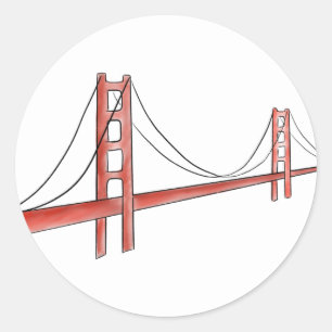 Golden gate bridge-Aufkleber Runder Aufkleber