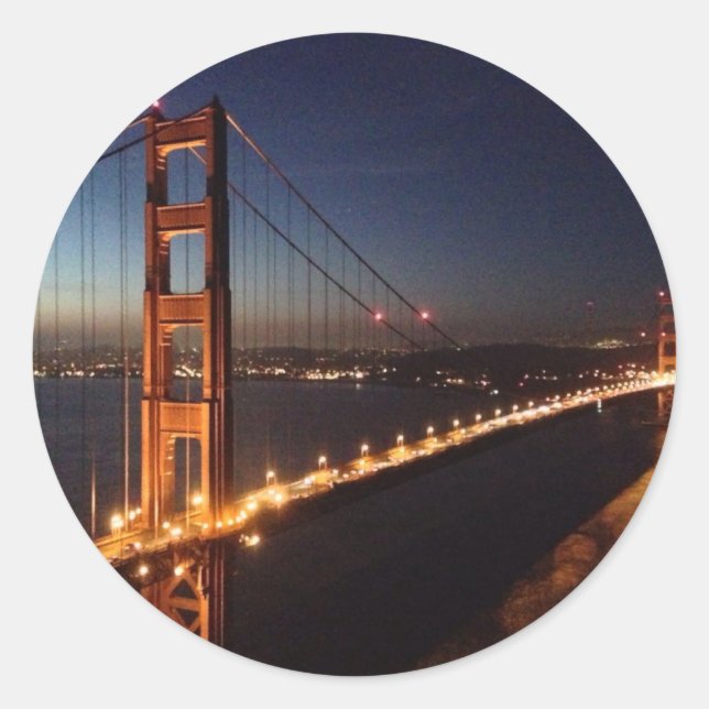 Golden Gate Bridge aus Marinehauptland Runder Aufkleber (Vorderseite)