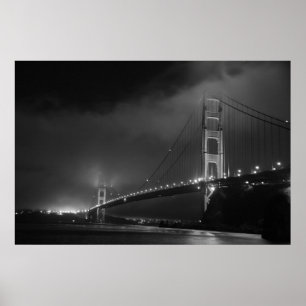 Golden gate bridge B&W Poster