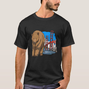 Golden Gate Bridge Bear Animal Food Women Farm L T-Shirt