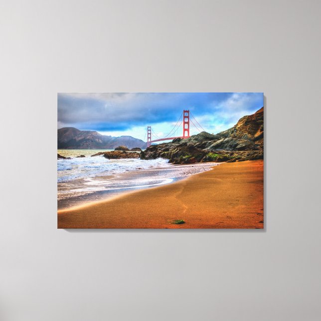 Golden Gate Bridge bei Sonnenuntergang Leinwanddruck (Vorderseite)