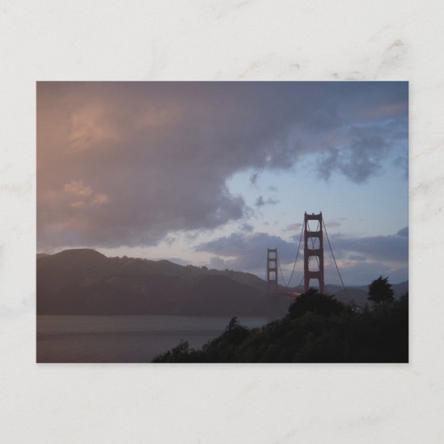 Golden Gate Bridge bei Sonnenuntergang Postkarte (Vorderseite)