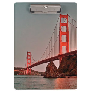 Golden gate bridge bei Sun unten Klemmbrett