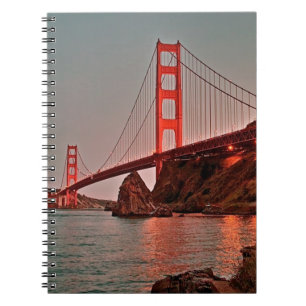 Golden gate bridge bei Sun unten Notizblock