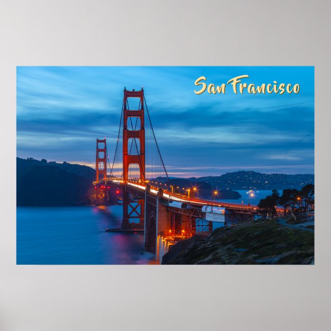 Golden Gate Bridge bei Twilight Poster (Vorne)