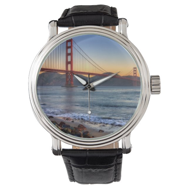 Golden Gate Bridge from San Francisco bay Trail. Armbanduhr (Vorderseite)