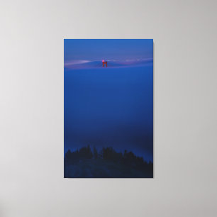 Golden Gate Bridge in Nebel bei Nacht Leinwanddruck