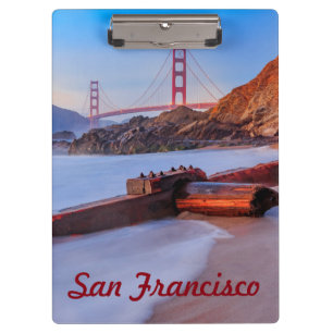Golden Gate Bridge in San Francisco, Baker Beach Klemmbrett