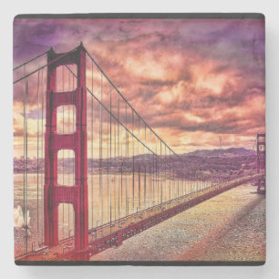 Golden gate bridge in San Francisco, Kalifornien Steinuntersetzer