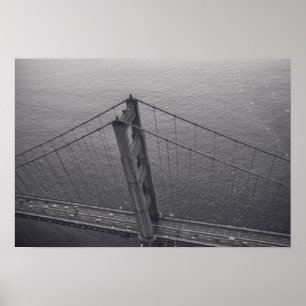 Golden Gate Bridge in Schwarzweiß Poster
