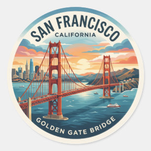 Golden Gate Bridge Kalifornien Runder Aufkleber