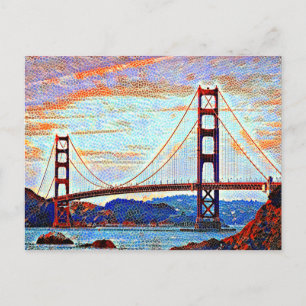 Golden Gate Bridge Malerei Postkarte