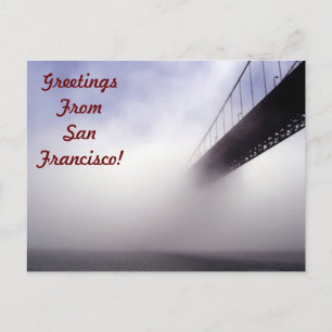 Golden Gate Bridge Noyer Dans La Carte Postale Fog