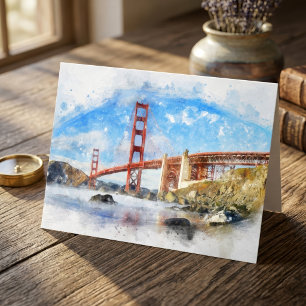 Golden Gate Bridge Pastell in San Francisco Dankeskarte