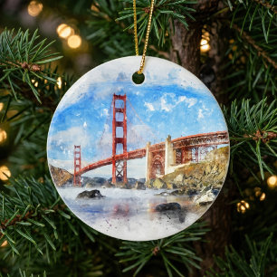 Golden Gate Bridge Pastell in San Francisco Keramik Ornament