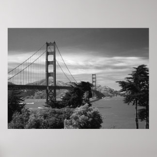 Golden Gate Bridge Poster noir et blanc