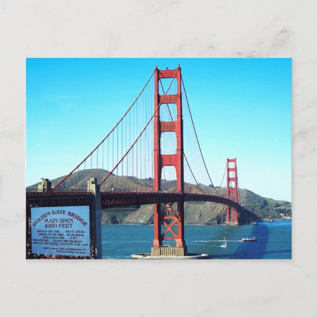 Golden Gate Bridge Postkarte (Vorderseite)