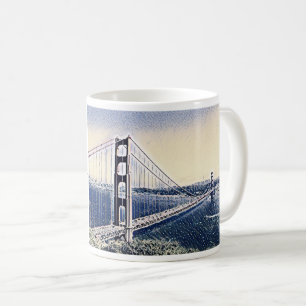 Golden Gate Bridge San Francisco Aquarell-Kunst Kaffeetasse
