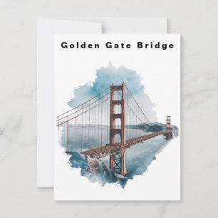 Golden Gate Bridge San Francisco Aquarell Postkarte