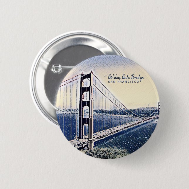 Golden Gate Bridge San Francisco Button (Vorne & Hinten)