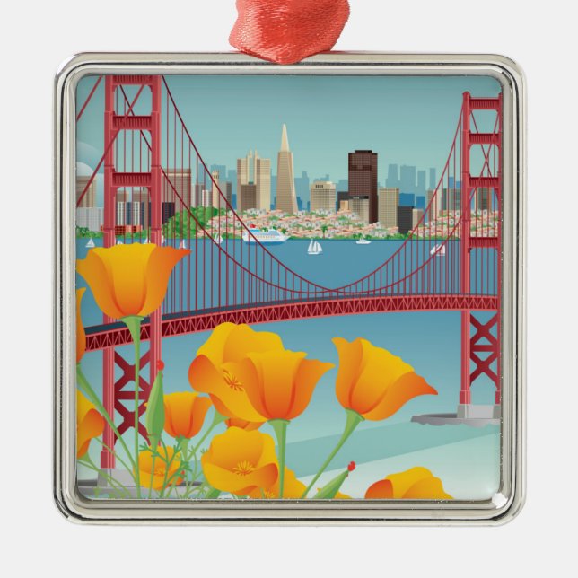 Golden gate bridge | San Francisco, CA Ornament Aus Metall (Vorne)