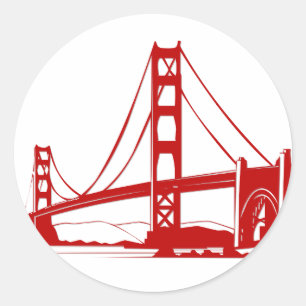 Golden Gate Bridge - San Francisco, CA Runder Aufkleber