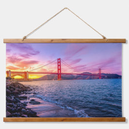 Golden Gate Bridge San Francisco California Wandteppich Mit Holzrahmen