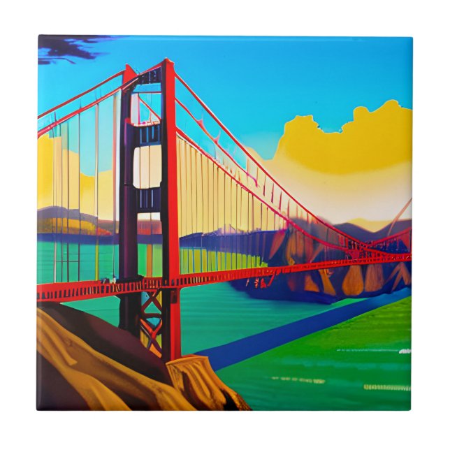 Golden Gate Bridge, San Francisco Fliese (Vorderseite)