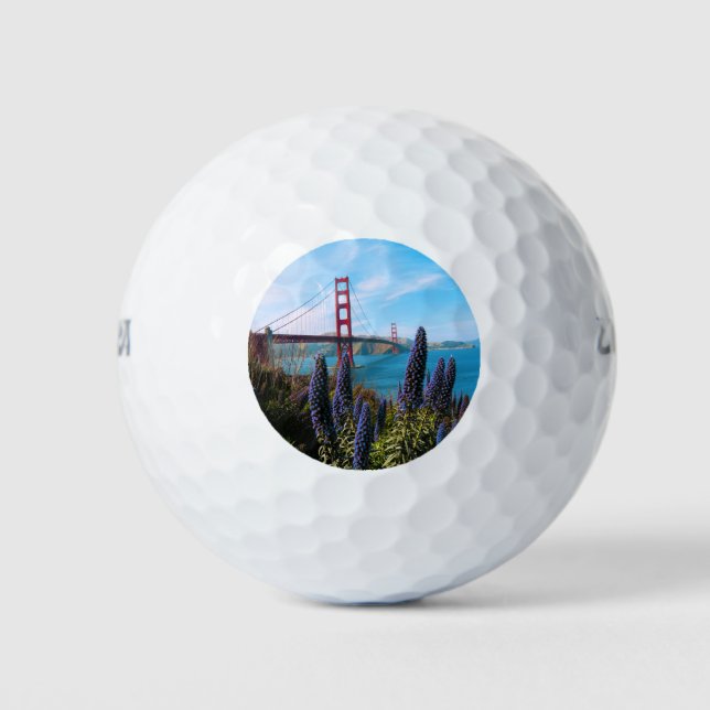 Golden Gate Bridge San Francisco Foto Golfball (Vorderseite)