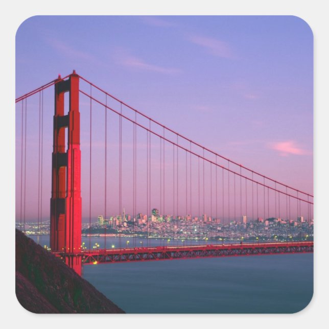 Golden Gate Bridge, San Francisco, Kalifornien, 7 Quadratischer Aufkleber (Vorderseite)