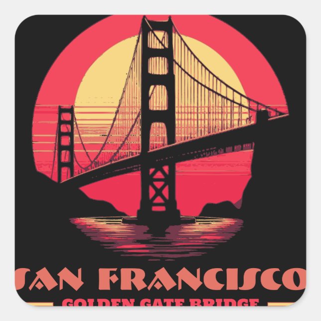 Golden Gate Bridge San Francisco Kalifornien USA Quadratischer Aufkleber (Vorderseite)