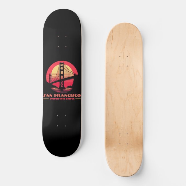 Golden Gate Bridge San Francisco Kalifornien USA Skateboard (Vorderseite)
