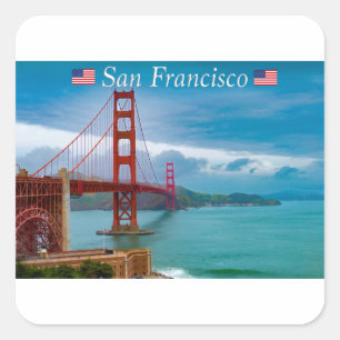 Golden Gate Bridge San Francisco Quadratischer Aufkleber