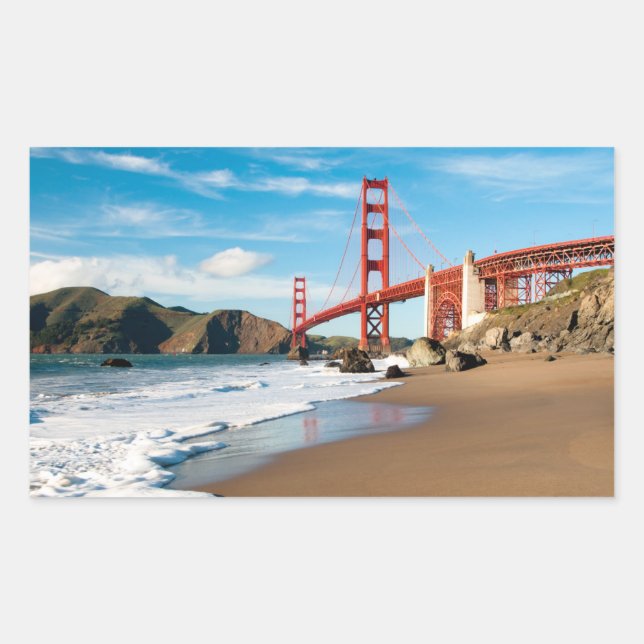 Golden Gate Bridge | San Francisco Rechteckiger Aufkleber (Vorderseite)