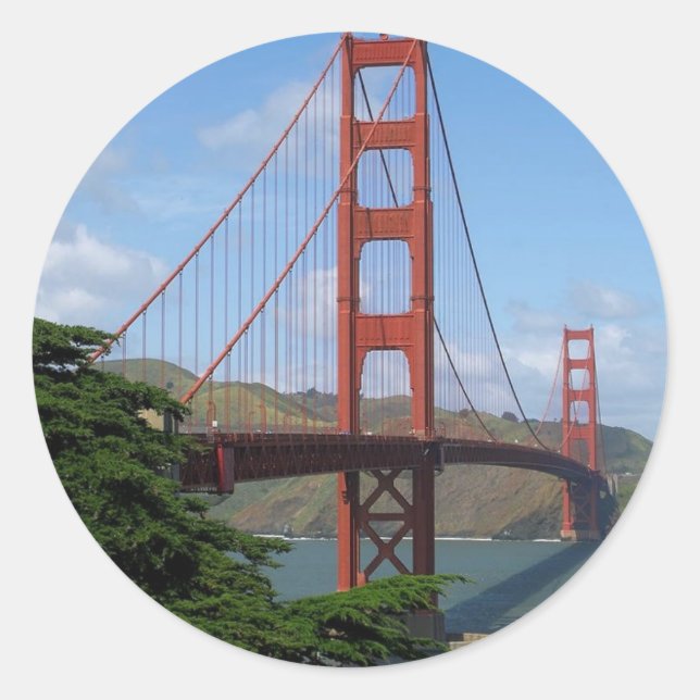 Golden Gate Bridge, San Francisco Runder Aufkleber (Vorderseite)