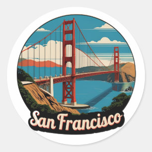 Golden Gate Bridge San Francisco Runder Aufkleber