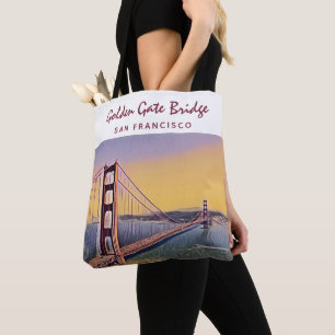 Golden Gate Bridge San Francisco Vintage Gemälde Tasche