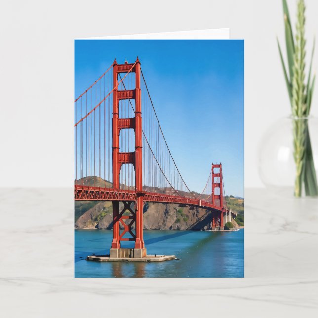 Golden Gate Bridge San Francisco Watercolor Karte (Vorderseite)