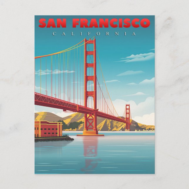 Golden Gate Bridge - Sehenswürdigkeit San Francisc Postkarte (Vorderseite)