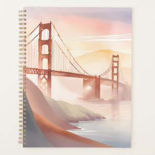 Golden Gate Bridge Sonnenaufgang Schöne Aquarell Planer