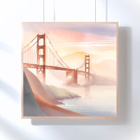 Golden Gate Bridge | Sonnenaufgang Schöne Aquarell
