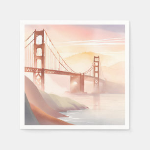 Golden Gate Bridge Sonnenaufgang Schöne Aquarell Serviette