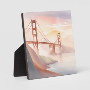 Golden Gate Bridge Sonnenaufgang Schöne Wasserfa Fotoplatte